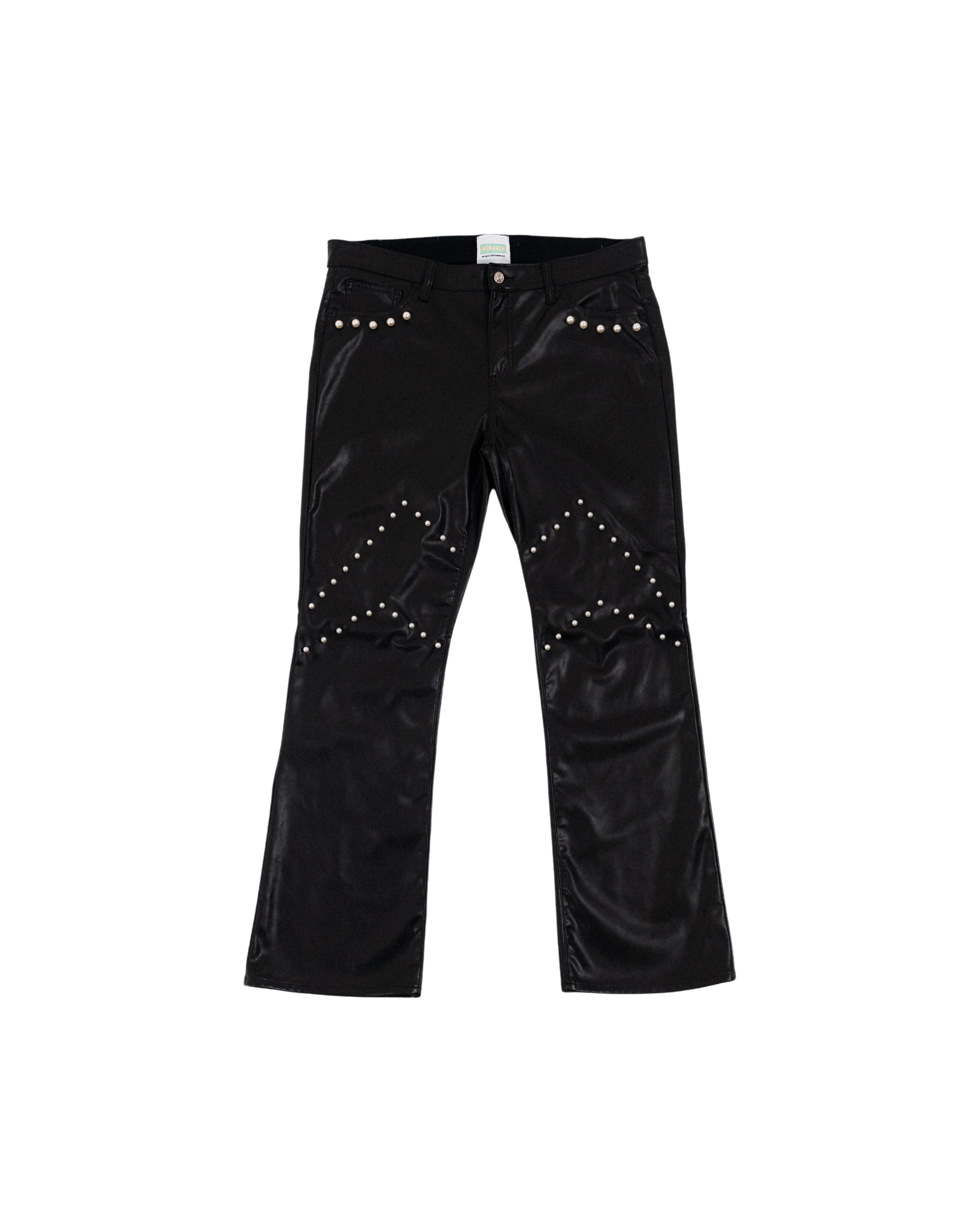 Monarch M Pearled Leather Pants