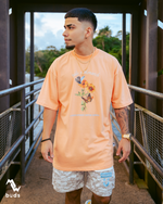 Load image into Gallery viewer, Monarch x BÜDS signature oversized fit coral tee

